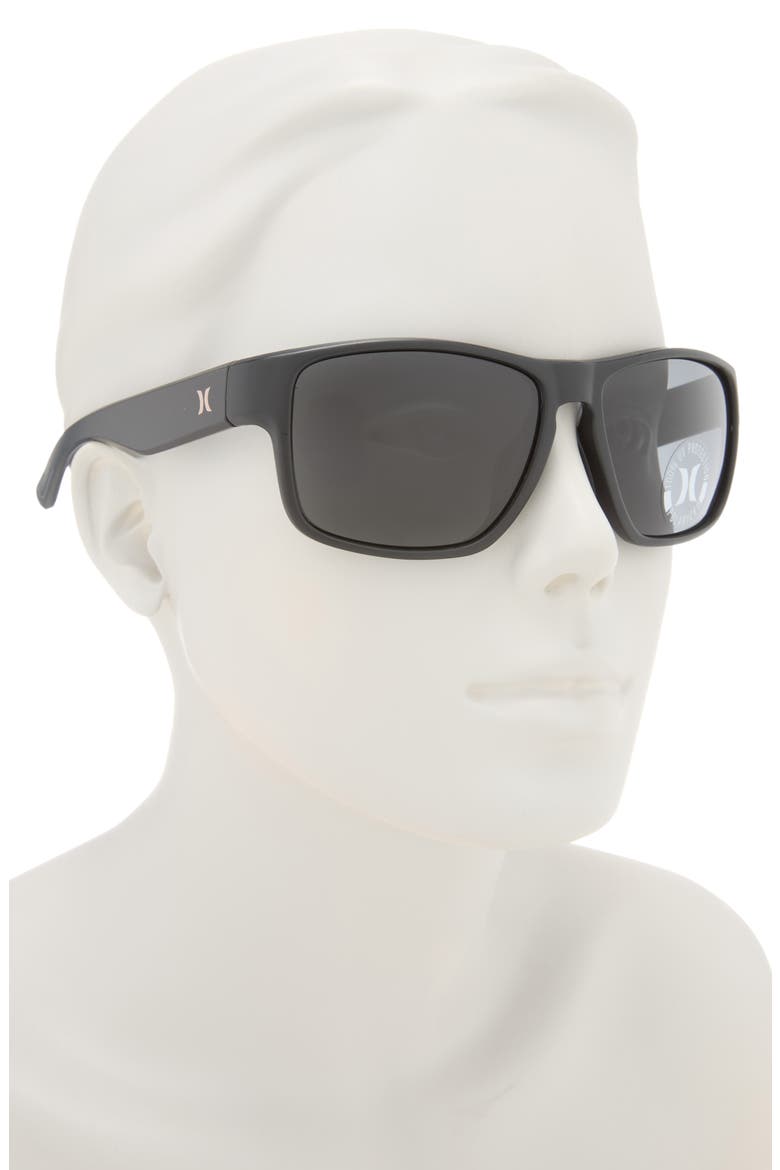 58mm Polarized Square Sunglasses, Alternate, color, RUBBERIZED BLACK
