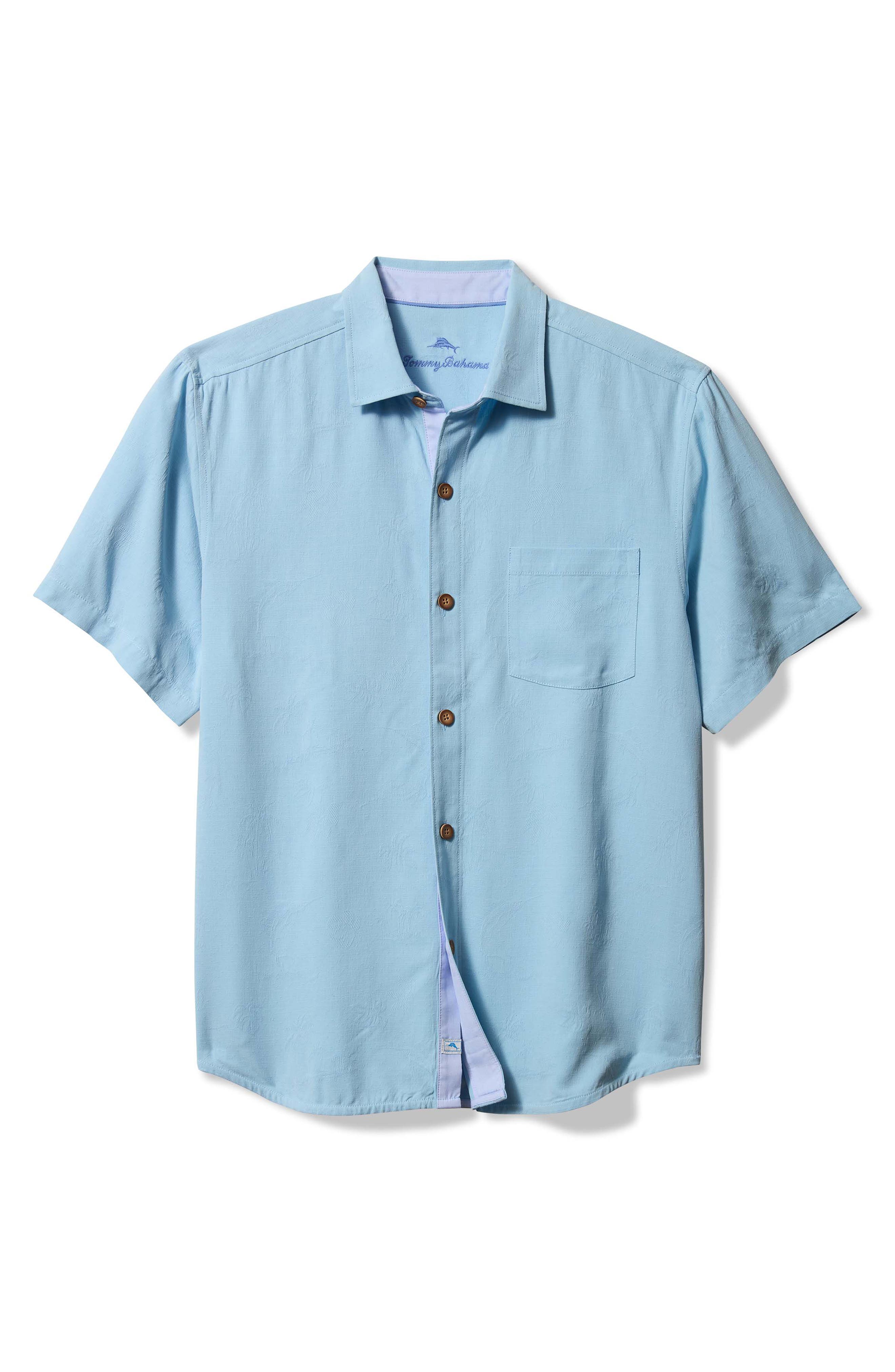 Tommy Bahama Birdie of Paradise Embroidered Short Sleeve Silk Button-Up Shirt