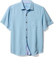 Tommy Bahama Birdie of Paradise Embroidered Short Sleeve Silk Button-Up Shirt