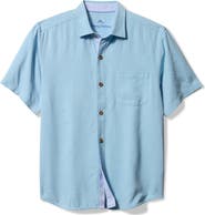 Tommy Bahama Birdie of Paradise Embroidered Short Sleeve Silk Button-Up Shirt