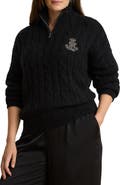 Lauren Ralph Lauren Cable Funnelneck Quarter Zip Sweater