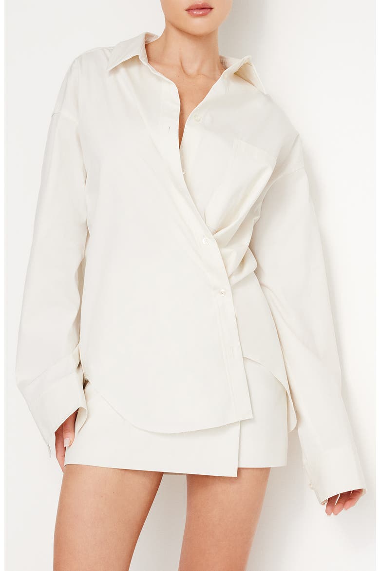 Stretch Poplin Button-Up Shirt, Alternate, color, CLOUD WHITE001