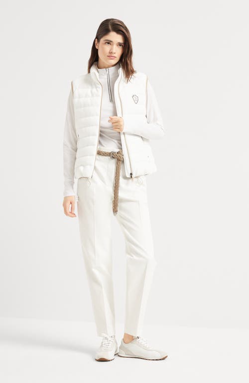 Brunello Cucinelli Stretch-cotton Cover Cigarette Trousers In White