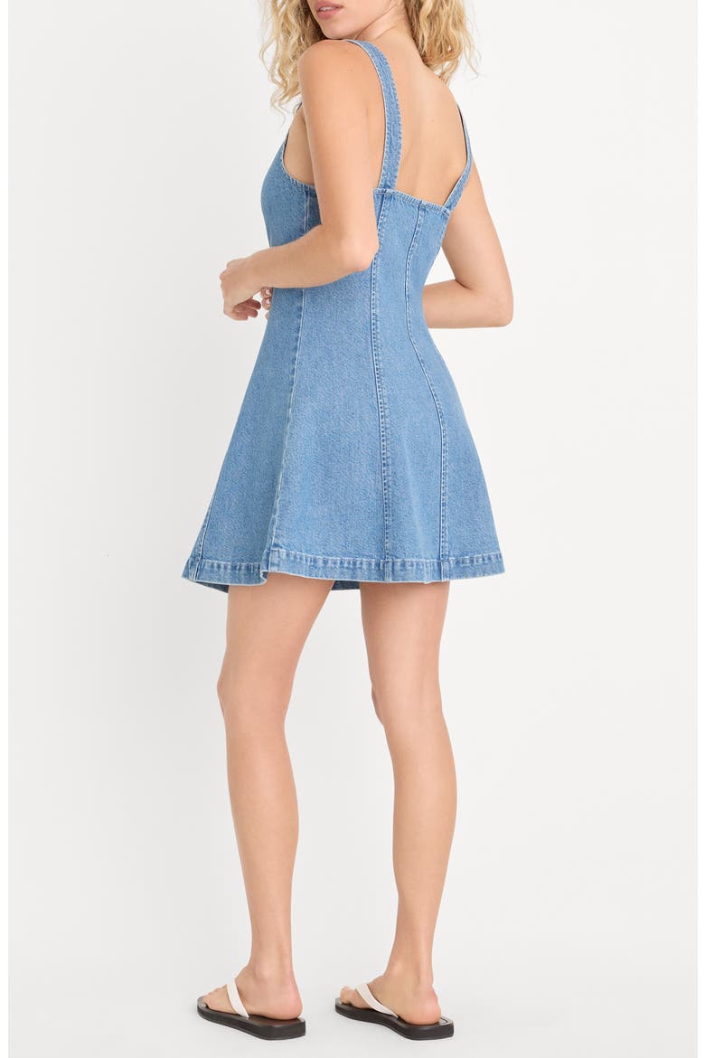 The Flouncy Denim Minidress, Alternate, color, INDIGO