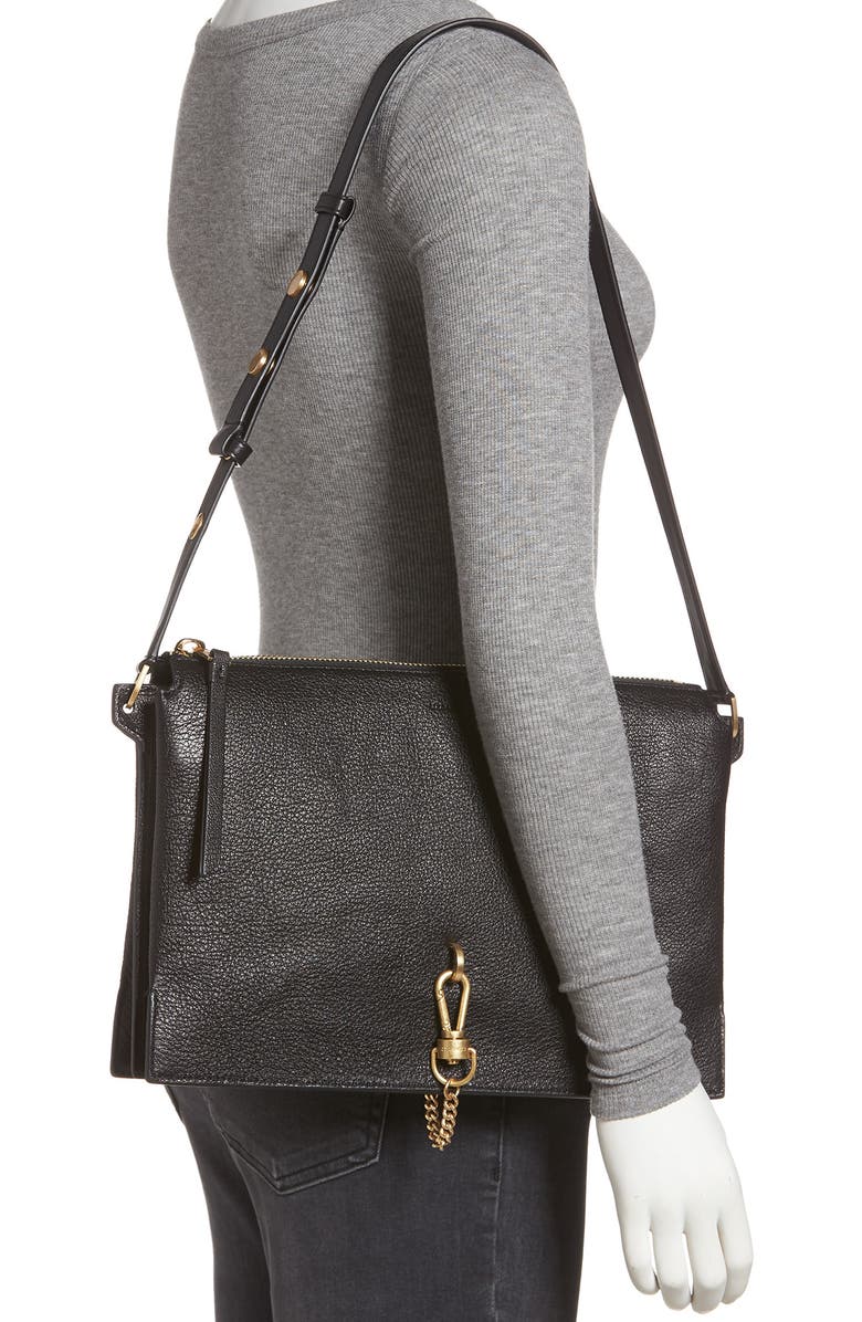 AllSaints Sheringham Leather Shoulder Bag, Alternate, color,