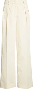 Moncler Cotton Gabardine Wide Leg Pants
