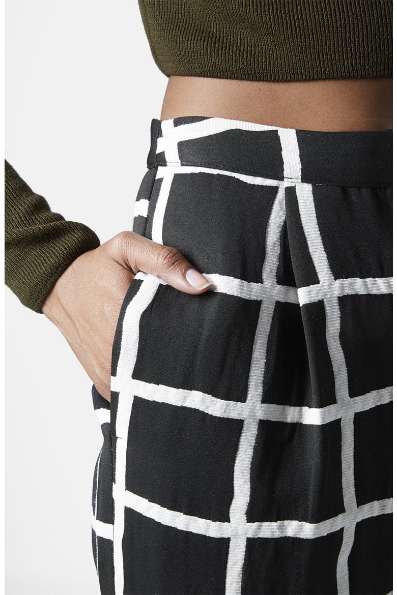 Windowpane Peg Trousers, Alternate, color, BLACK