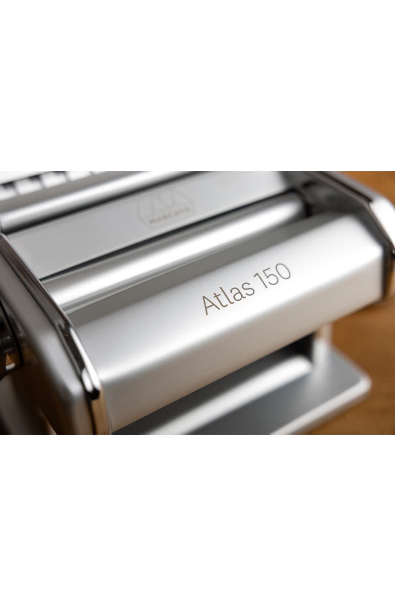 Marcato Atlas 150 Pasta Machine with Cutter, Hand Crank, and Instructions, Made in Italy, Alternate, color, Ice