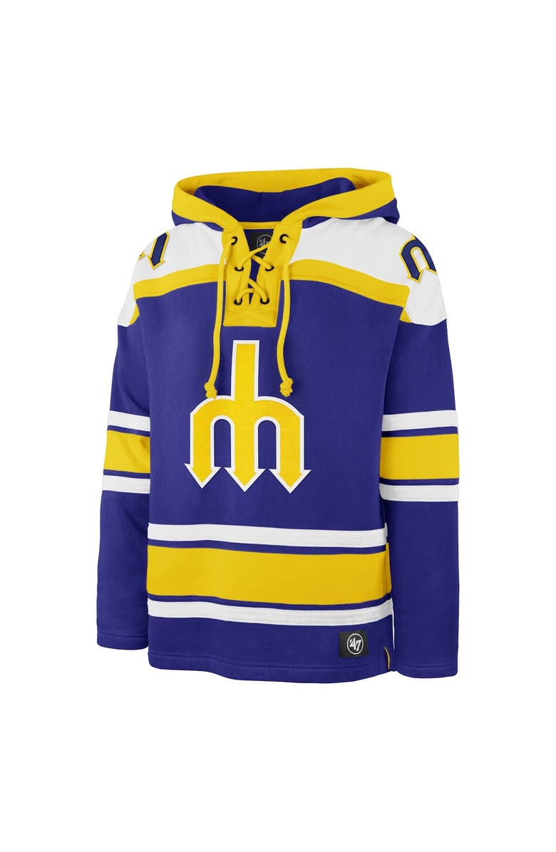 '47 Men's '47 Royal Seattle Mariners Superior Lacer Pullover Hoodie, Alternate, color,