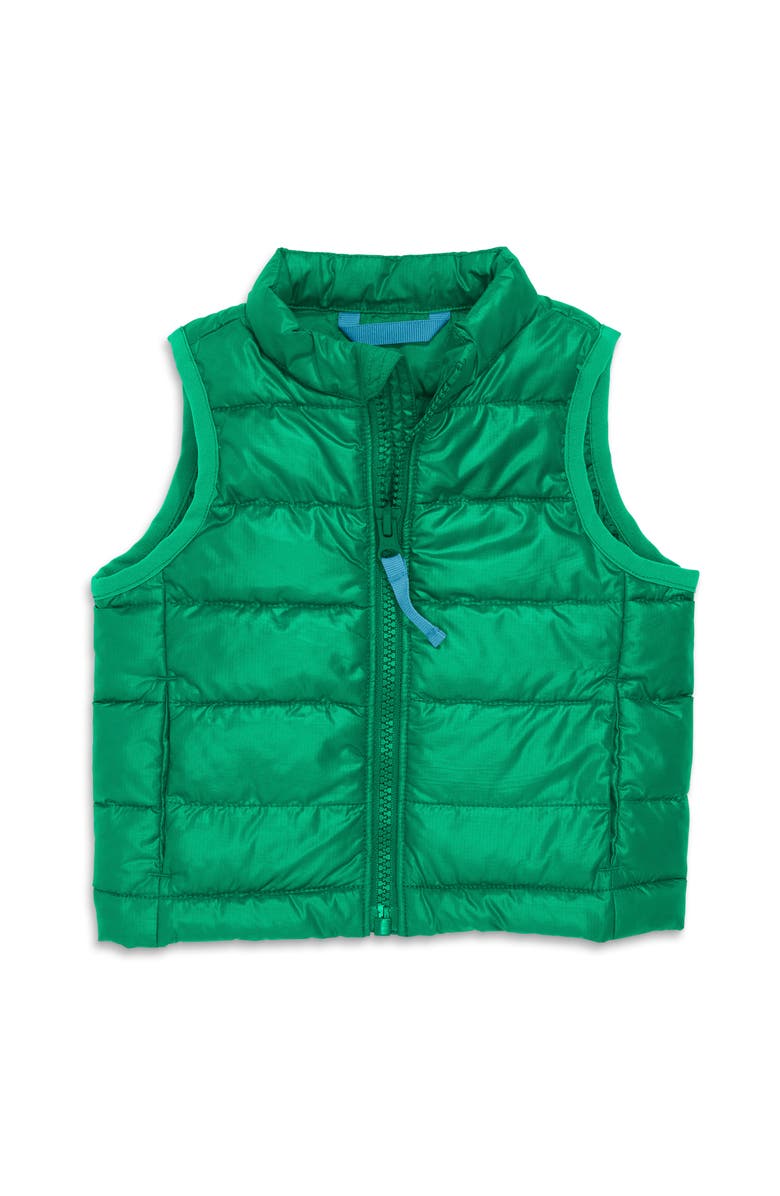 Primary Baby Lightweight Puffer Vest, Main, color, Green Bean