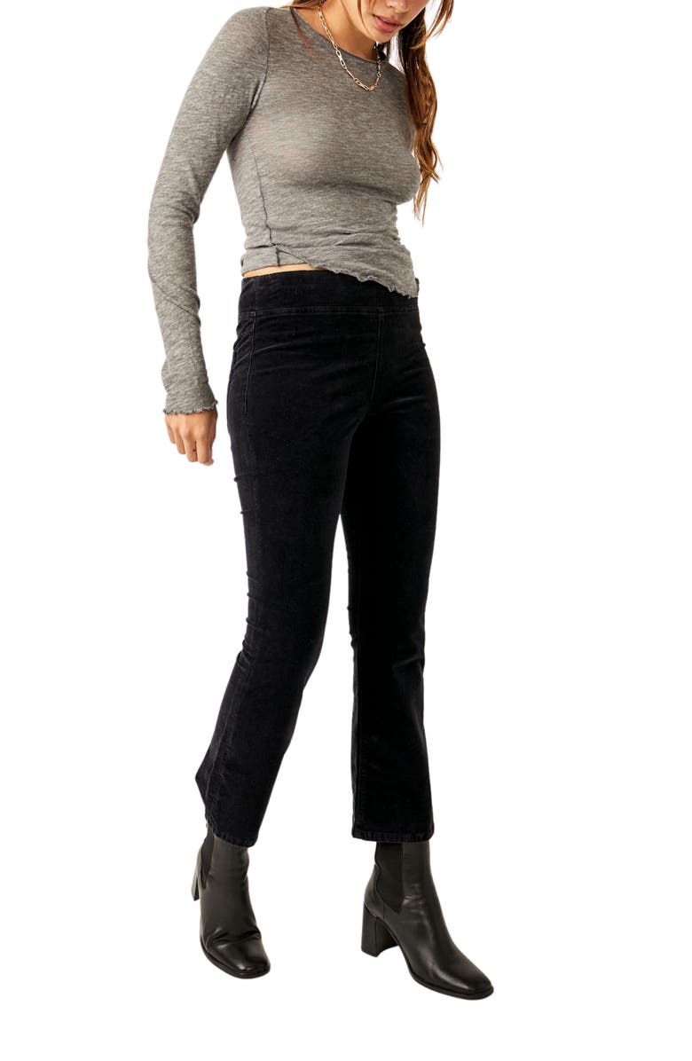 Free People In My Feelings Stretch Velveteen Crop Bootcut Jeans, Alternate, color,