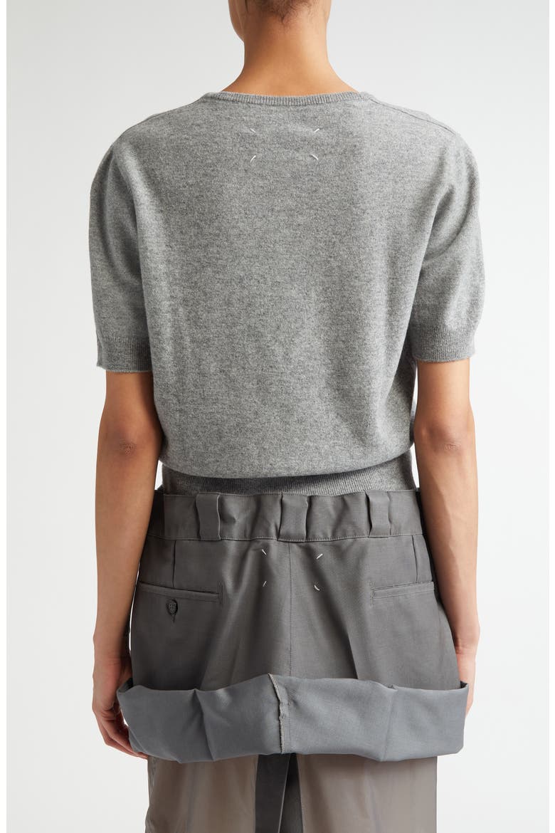 Short Sleeve Wool Crewneck Sweater, Alternate, color, MEDIUM GREY