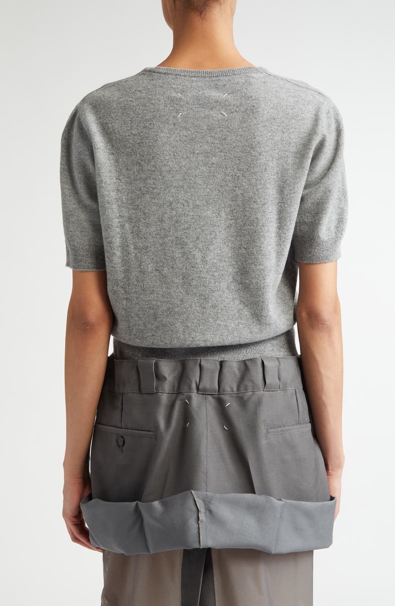 Maison Margiela Short Sleeve Wool Crewneck Sweater, Alternate, color, 