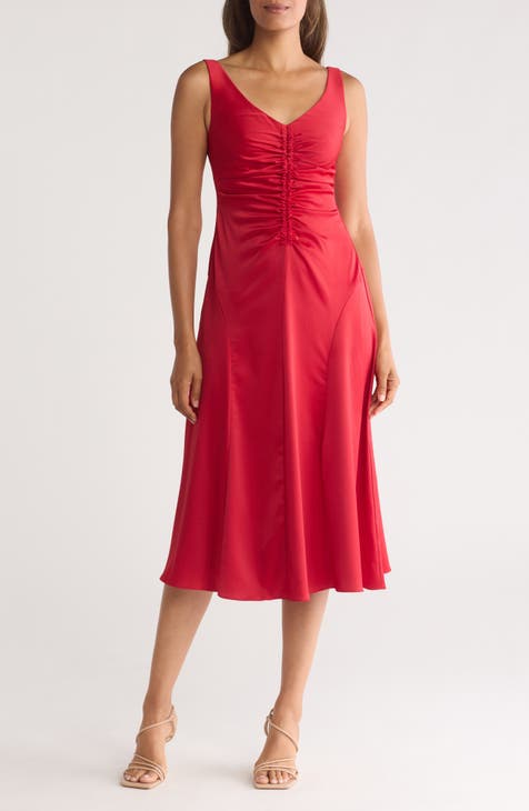 Ruched Charmeuse Satin Dress