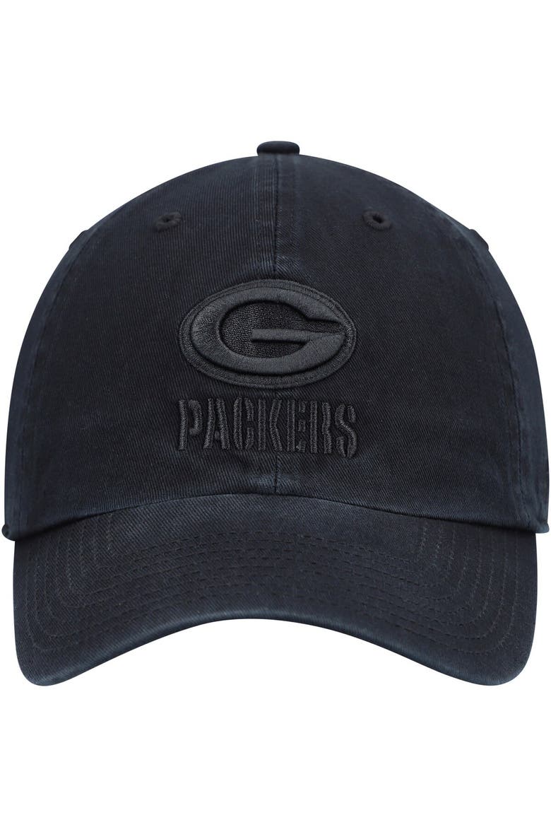 Men's '47 Black Green Bay Packers Team Tonal Clean Up Adjustable Hat, Alternate, color, Black