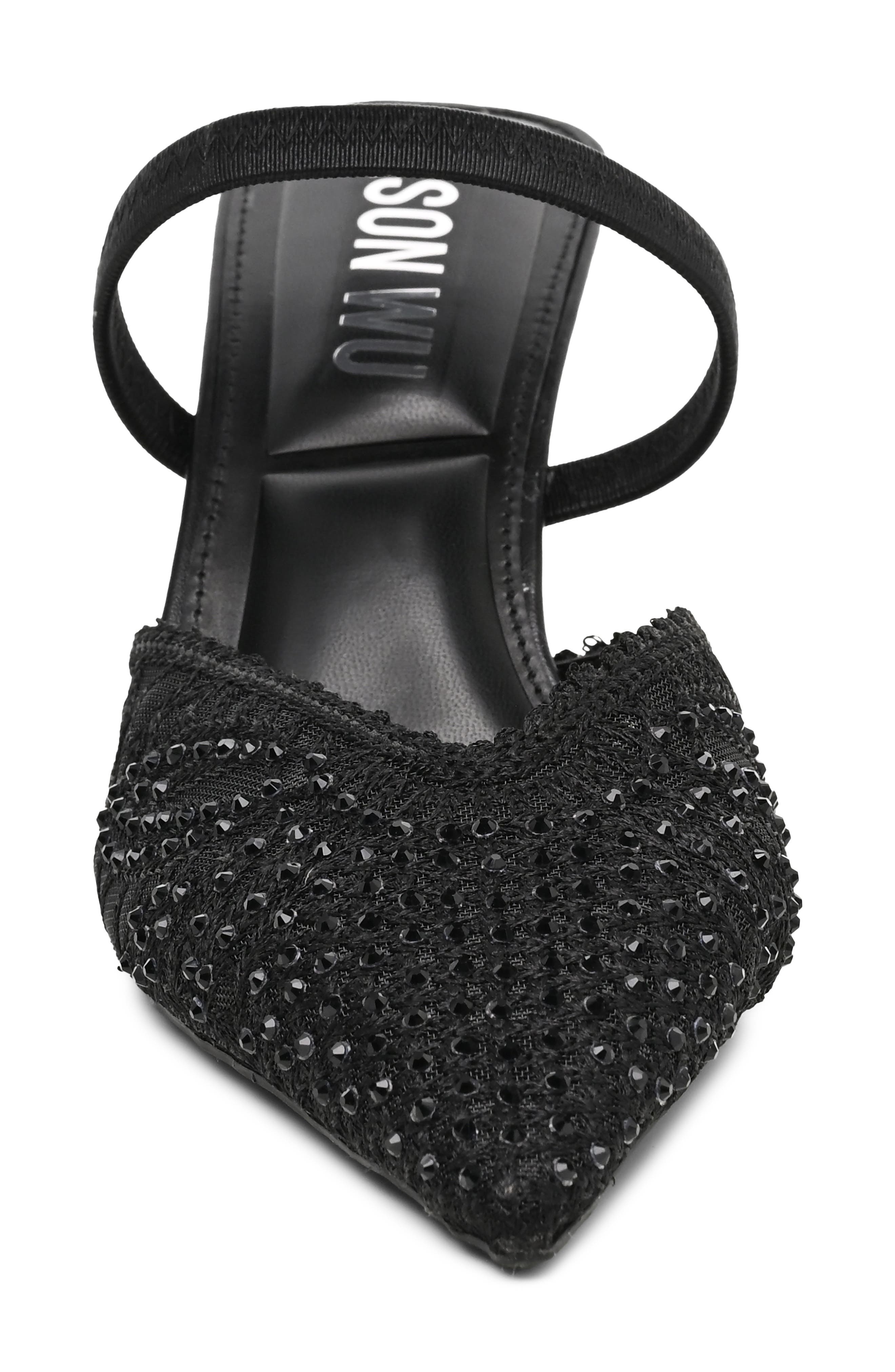 Ezze Embellished Slingback Pump, Alternate, color, BLACK