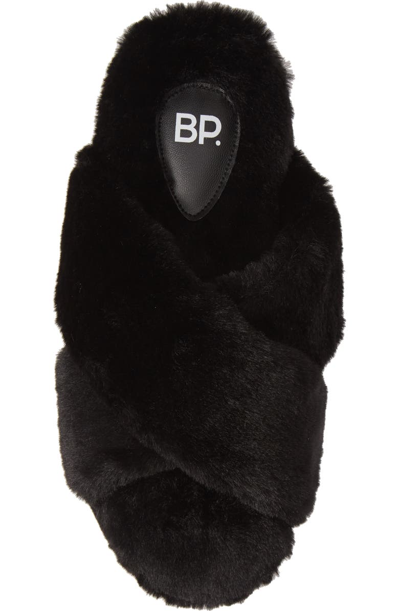 BP. Sophie Criss Cross Plush Bedroom Slipper, Alternate, color,