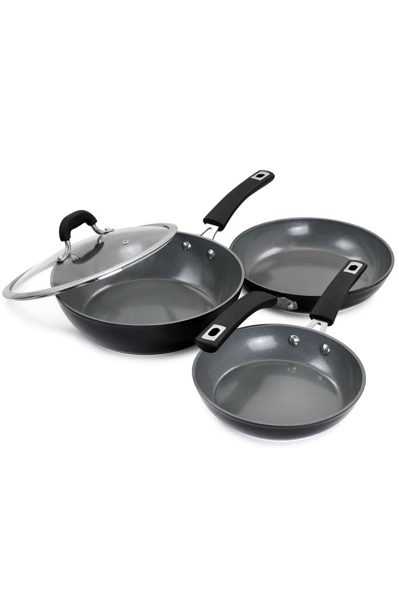 Kenmore 12 Piece Ceramic Coated Aluminum Cookware Set, Alternate, color, Black