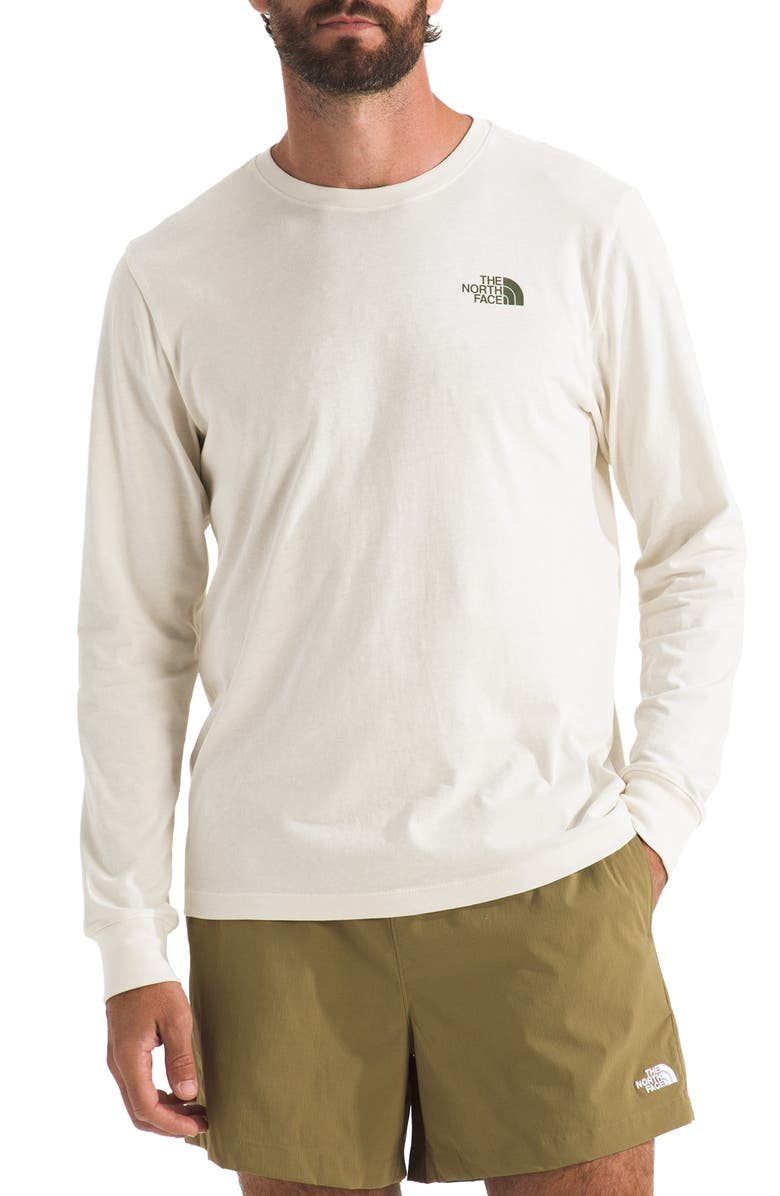 The North Face Escape the City Long Sleeve Cotton Graphic T-Shirt, Main, color, White Dune