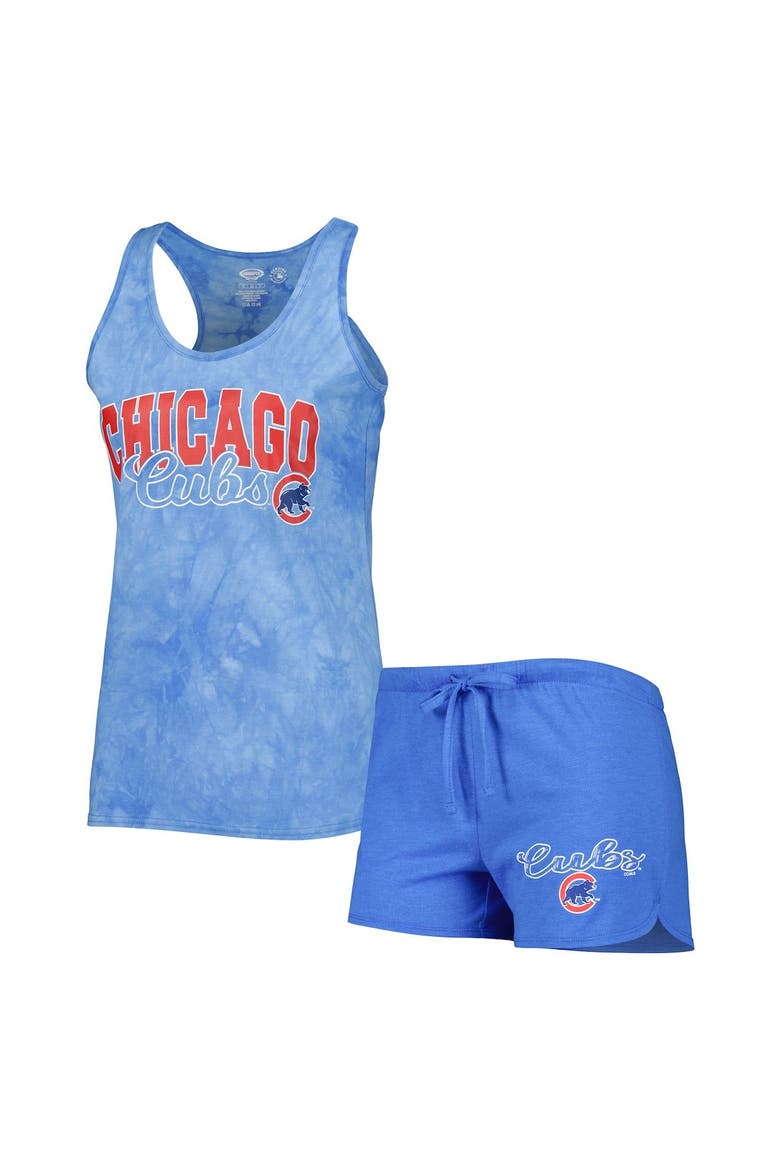 Women's Concepts Sport Royal Chicago Cubs Billboard Racerback Tank & Shorts Sleep Set, Main, color, Royal