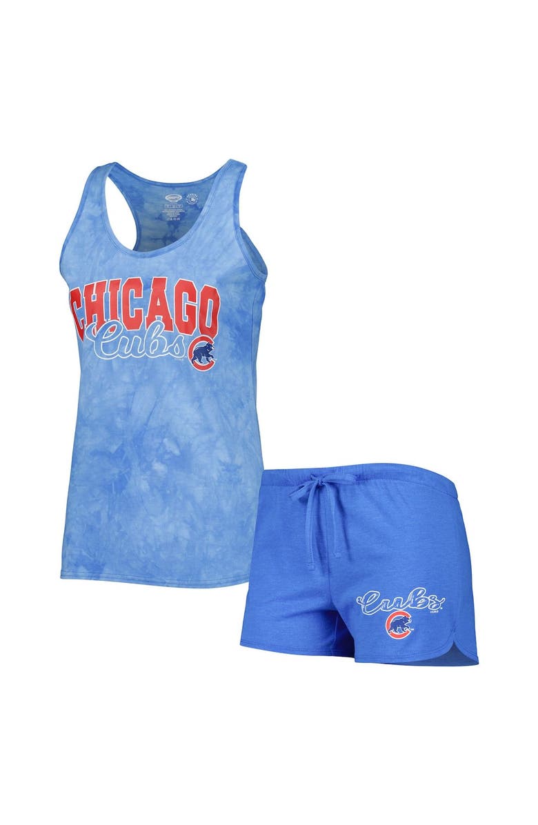 CONCEPTS SPORT Women's Concepts Sport Royal Chicago Cubs Billboard Racerback Tank & Shorts Sleep Set, Main, color, 