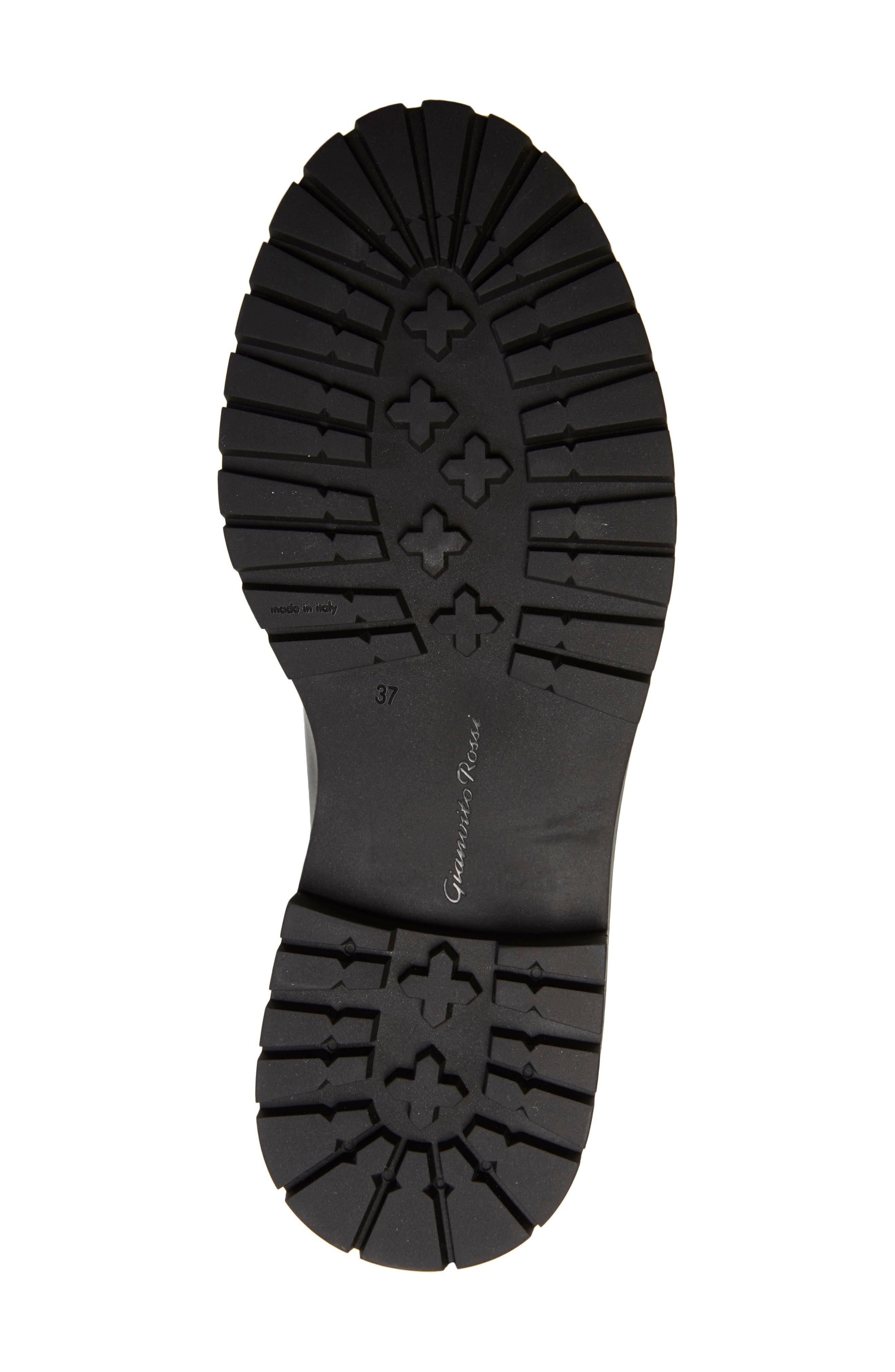 Gianvito Rossi Lug Sole Lace-Up Chelsea Boot, Alternate, color, 