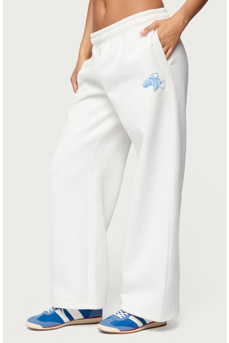 Keychain Cutie Straight Leg Sweatpants, Alternate, color, WHITE