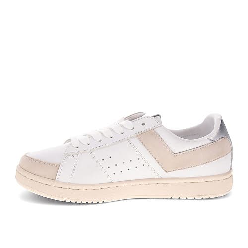 Pony Mens M-pro Low Lux Genuine Leather And Suede Premium Lace Up Athletic Sneaker Shoe In White