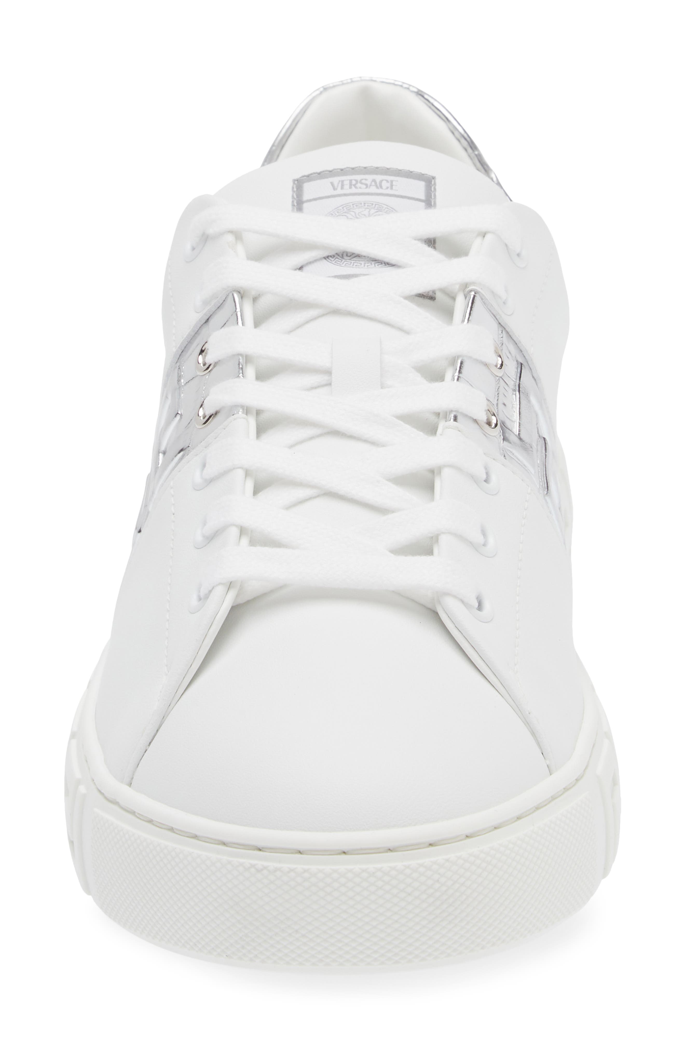 Versace Greca Croc Embossed Panel Sneaker, Alternate, color, 