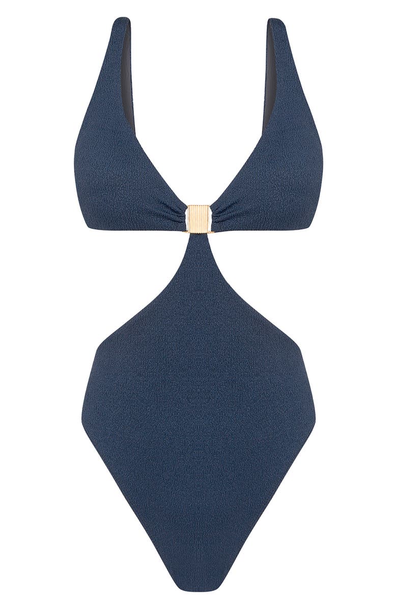 ViX Paula Hermanny Firenze Becky Cutout One-Piece Swimsuit, Alternate, color, Blue