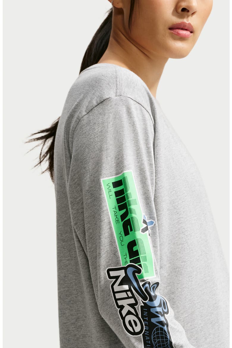 Sportswear Long Sleeve Graphic T-Shirt, Alternate, color, DARK GREY HEATHER