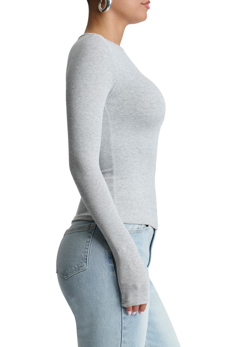 Flat Binding Long Sleeve T-Shirt, Alternate, color, HEATHER GREY