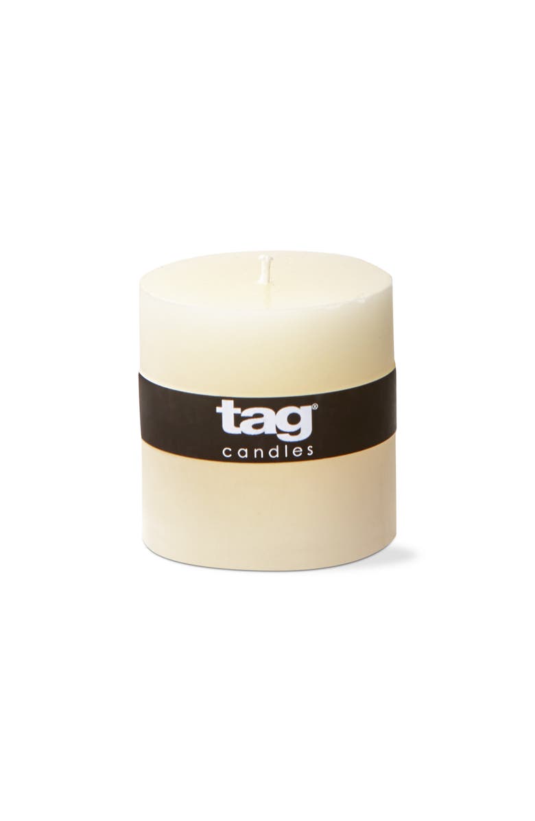 tag Chapel Ivory Pillar Candles Unscented Drip-Free Set of 6, Alternate, color, Beige