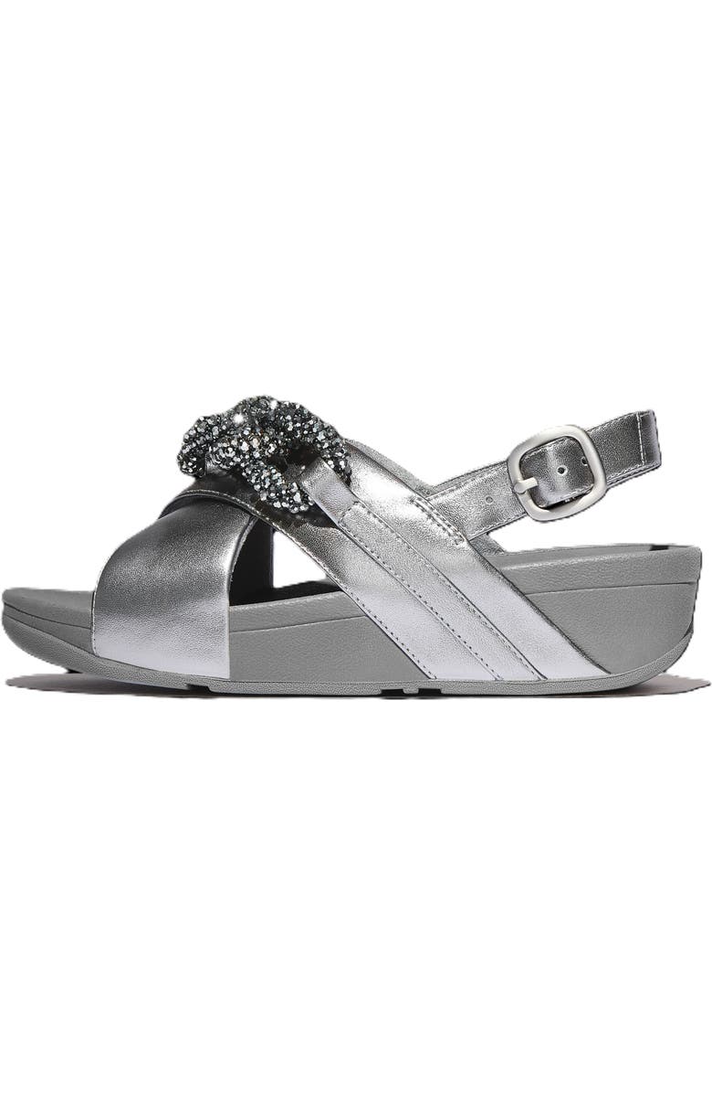 FitFlop Lulu Beaded Chain Back Strap Sandals, Alternate, color, Silvereen