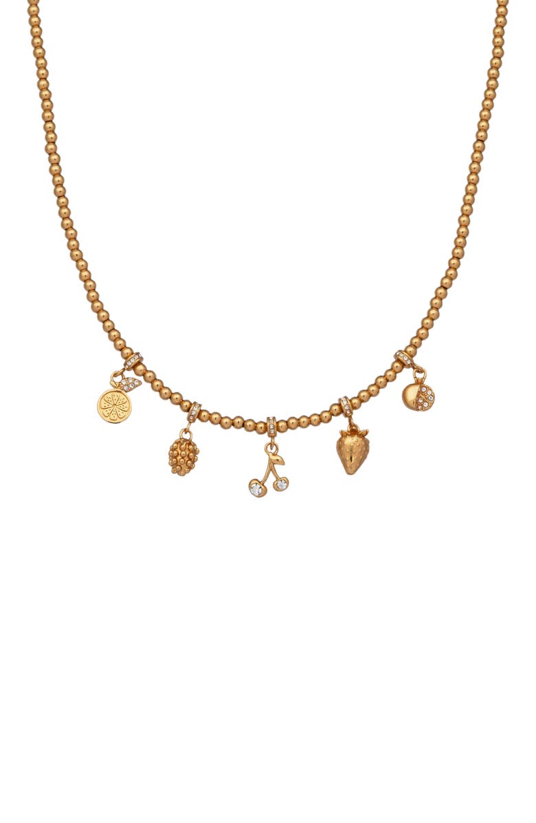 Alex and Ani Summer Fruits Charm Necklace, Alternate, color, Gold