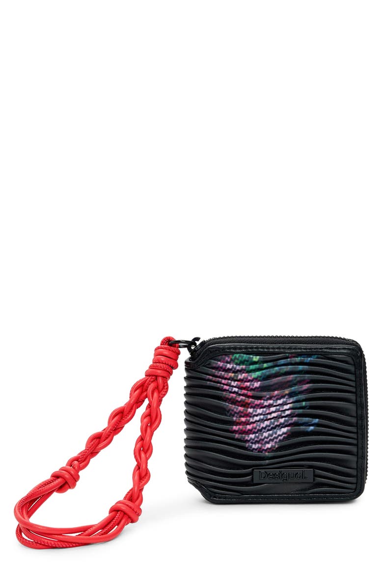 Faux Leather Wallet, Main, color, BLACK