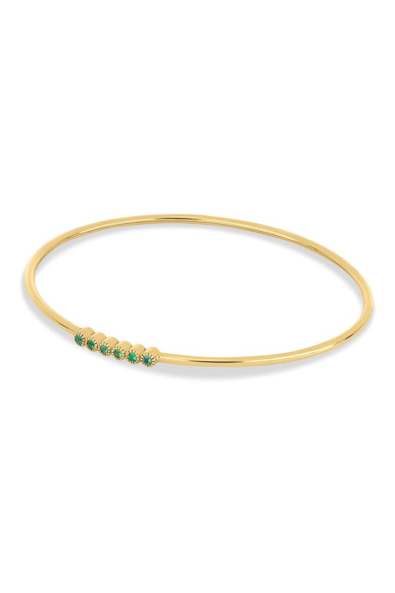 18K Gold El Mar Gemstone Bangle Bracelet, Alternate, color, 18K YELLOW GOLD/ EMERALD