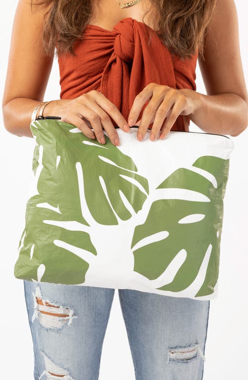 Aloha Collection Monstera Max Pouch In Green