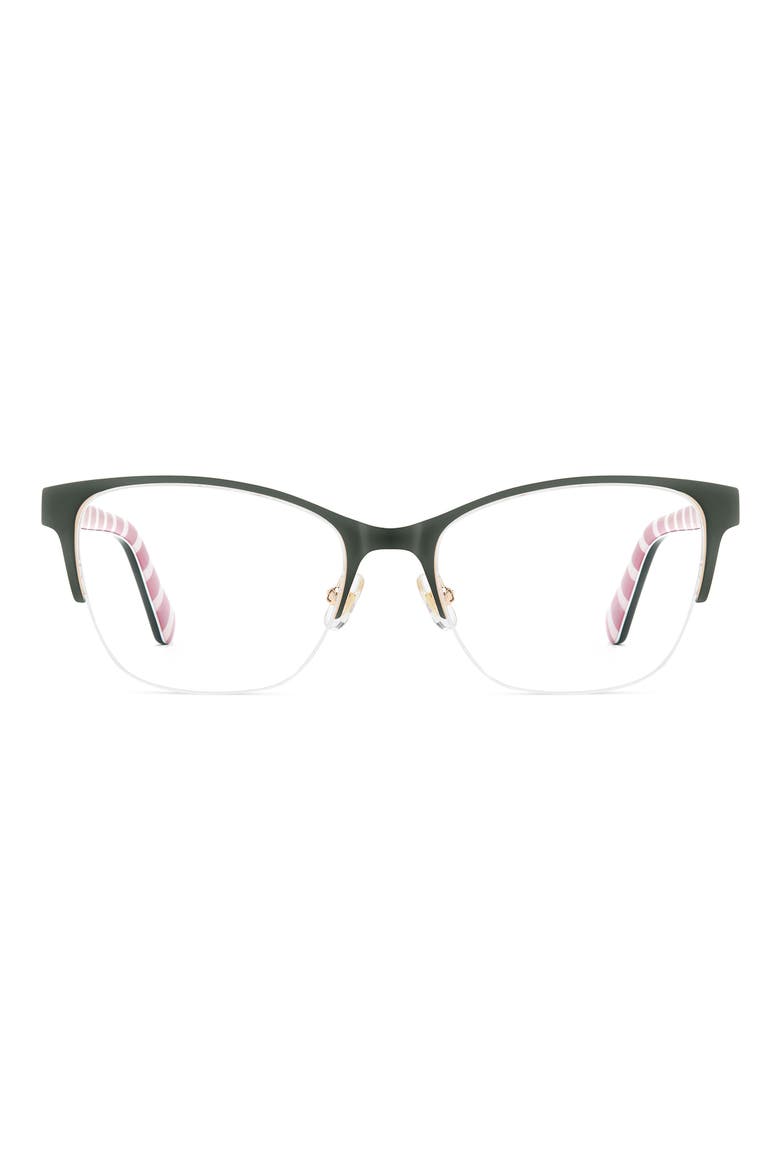 diandra 51mm rectangular optical glasses, Main, color, GREEN