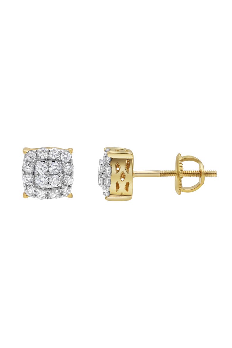 Rounded Square 14K Yellow Gold Diamond Earrings - 0.31ct., Alternate, color, 14K Yellow Gold
