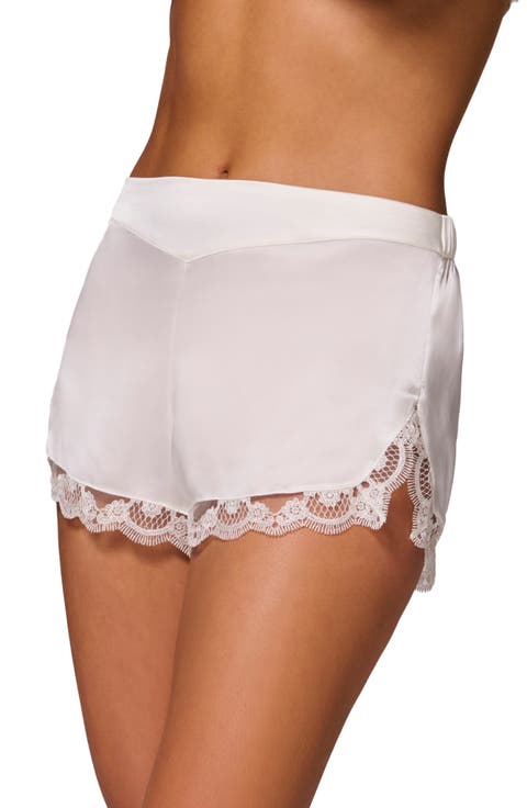 Love Me Lace Trim Silk Blend Shorts