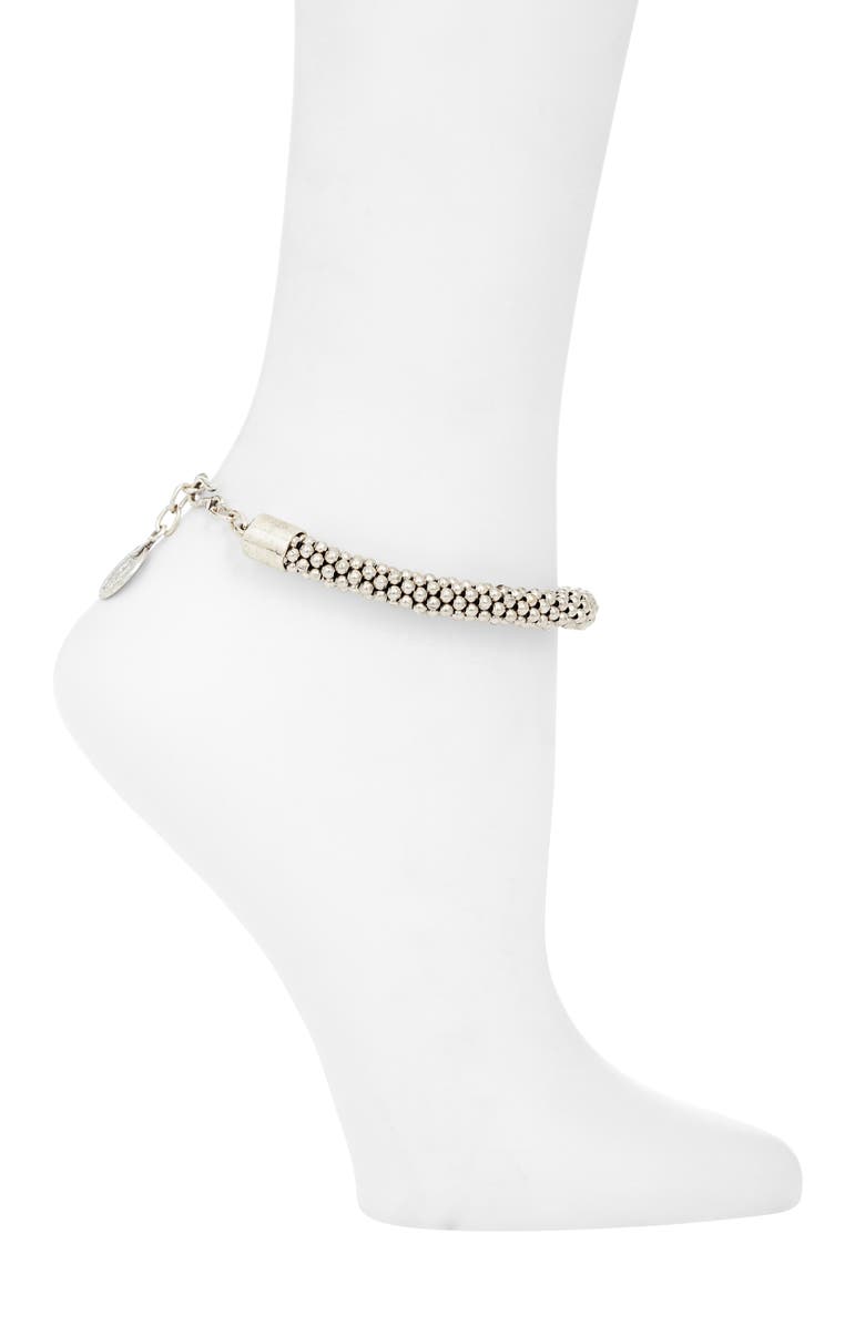 Child of Wild Yara Beaded Anklet, Alternate, color, Silver