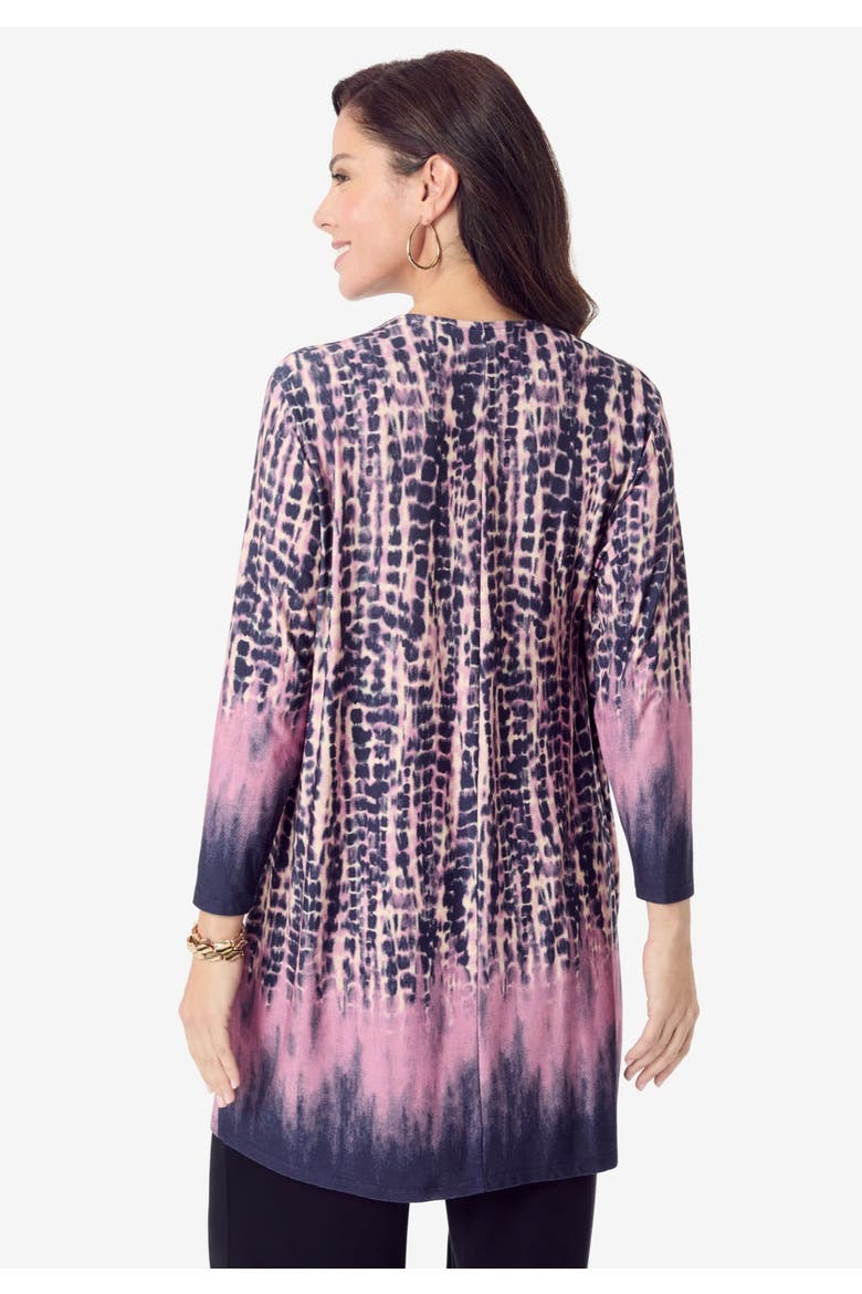 Ultra Drape Cardigan, Alternate, color, MAUVE TIE DYE BORDER