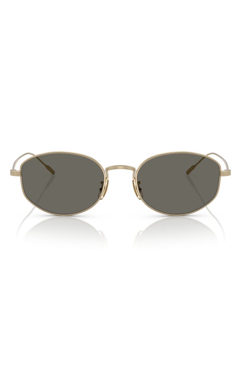 Oliver Peoples 51mm Oval Sunglasses, Main, color, Gold Grey