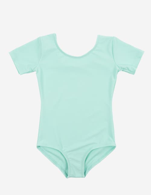 Leveret Girls Short Sleeve Leotard In Blue