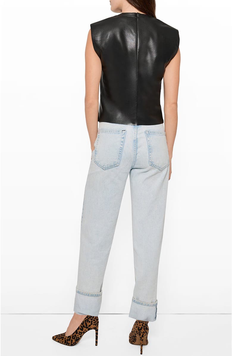 AS by DF Blaze Recycled Leather Tee, Alternate, color, Black