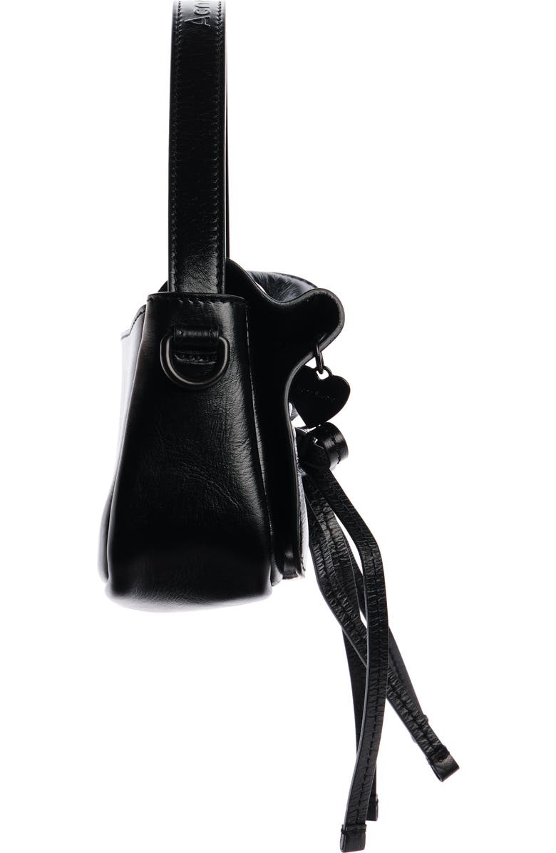 Acne Studios Micro Multipocket Crinkled Leather Handbag, Alternate, color, Black