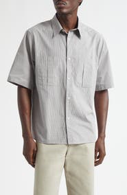 De Bonne Facture Painters Short Sleeve Organic Cotton Button-Up Shirt