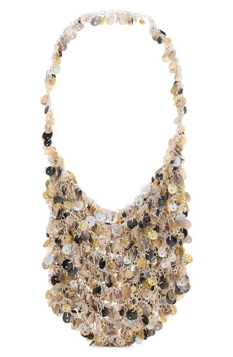 Disc Detail Chain Shoulder Bag