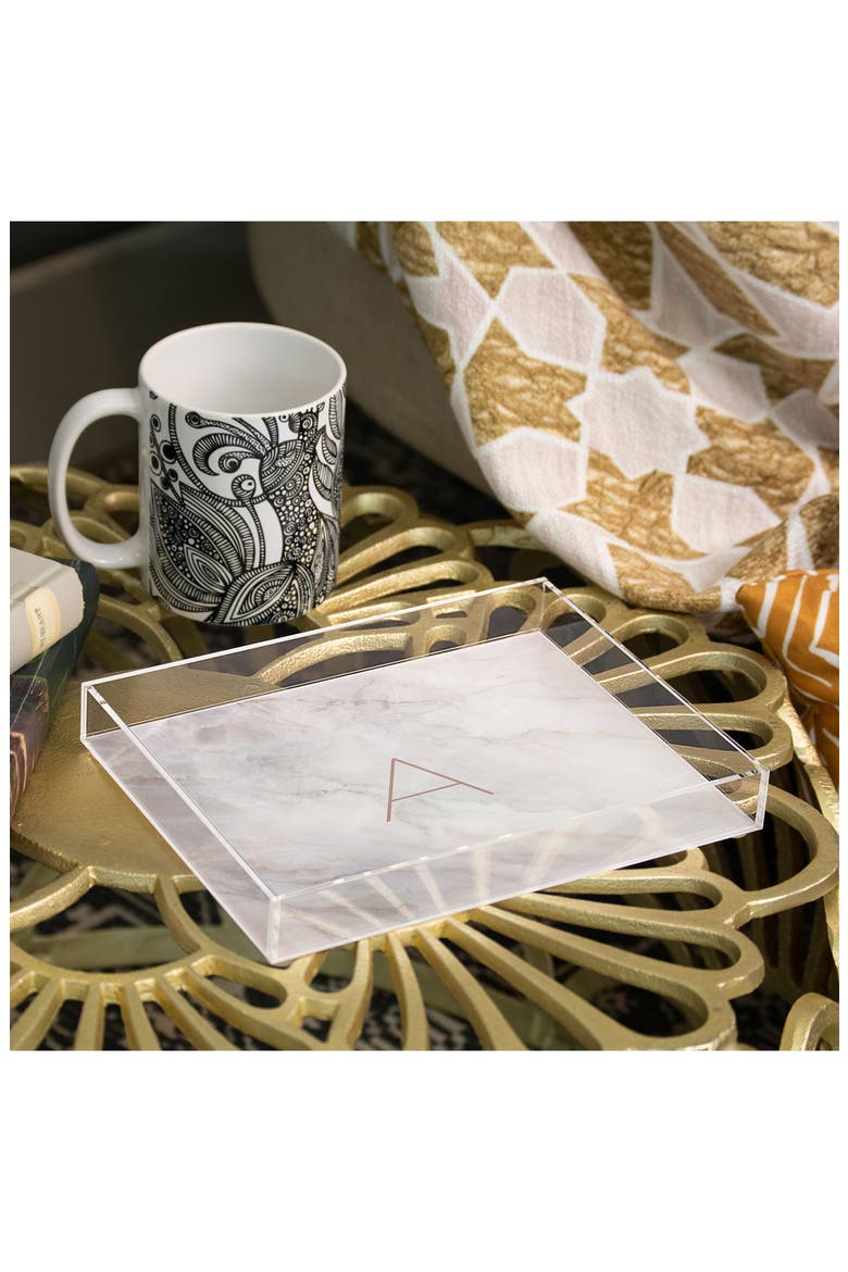 Marbled Monogram Tray, Alternate, color, A